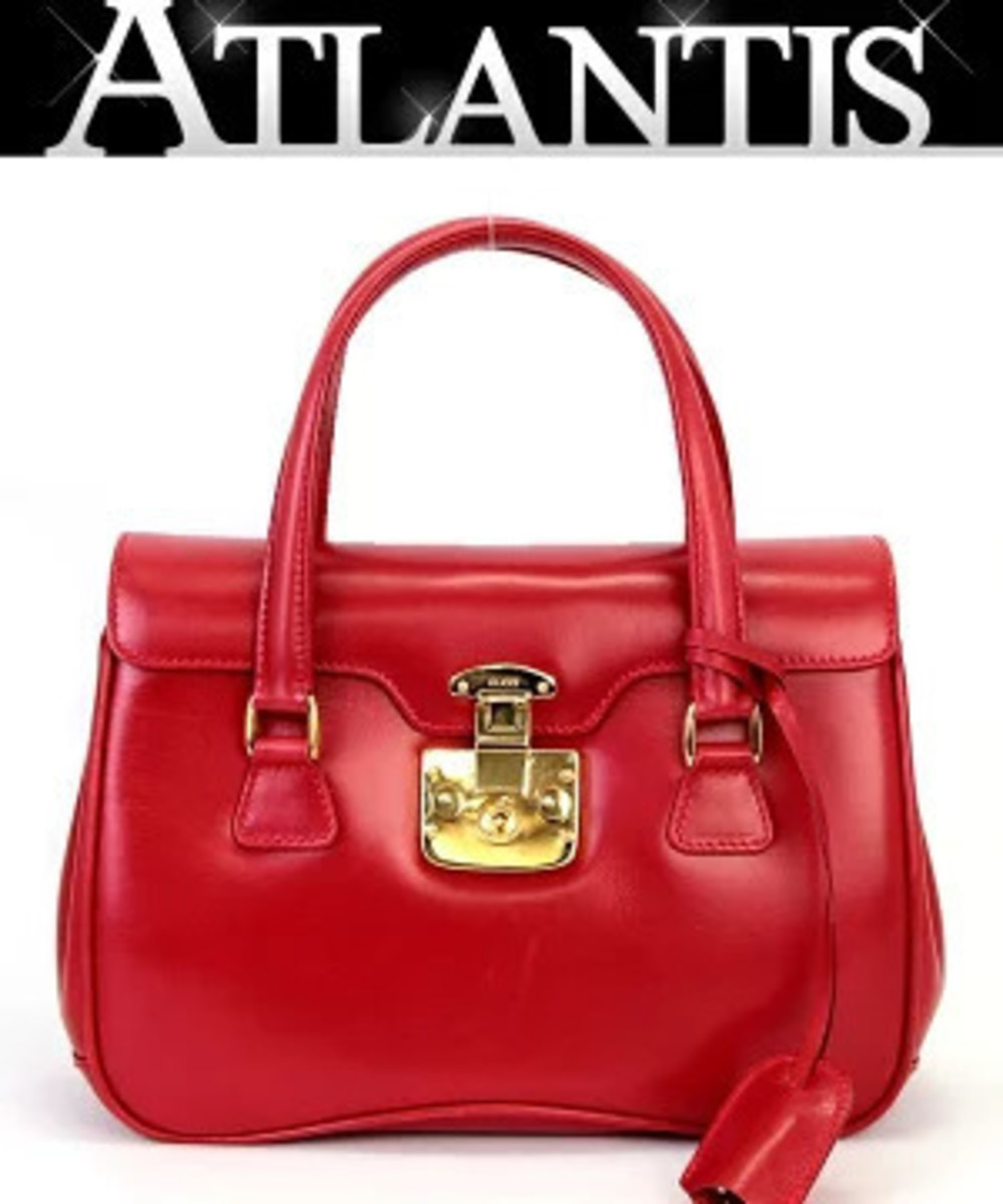 Gucci Lady Lock Handbag Leather Red